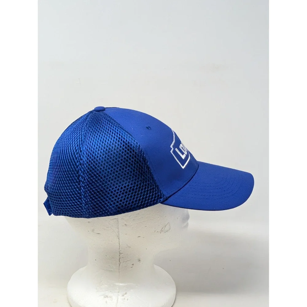 Lowes Employee Trucker Hat Blue Mesh Adjustable Snapback Cap LWE3159BL Logo